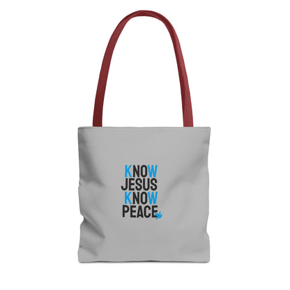 Know Jesus Know Peace Tote Bag