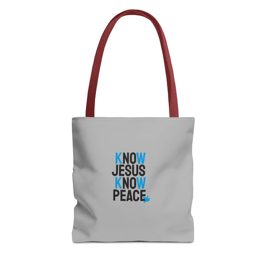 Know Jesus Know Peace Tote Bag