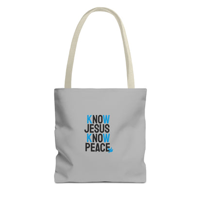 Know Jesus Know Peace Tote Bag