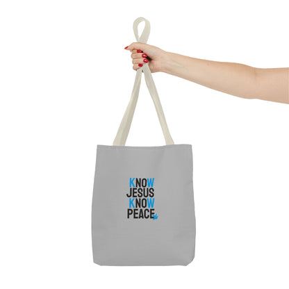 Know Jesus Know Peace Tote Bag