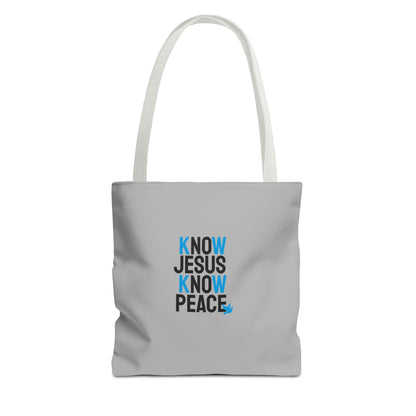 Know Jesus Know Peace Tote Bag