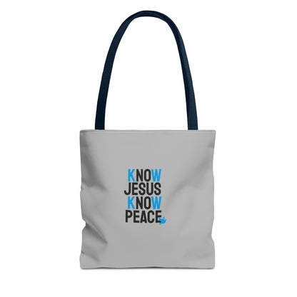 Know Jesus Know Peace Tote Bag