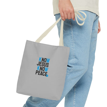 Know Jesus Know Peace Tote Bag