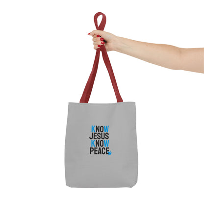 Know Jesus Know Peace Tote Bag
