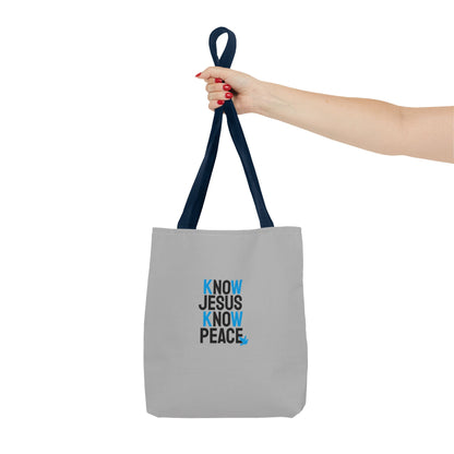 Know Jesus Know Peace Tote Bag